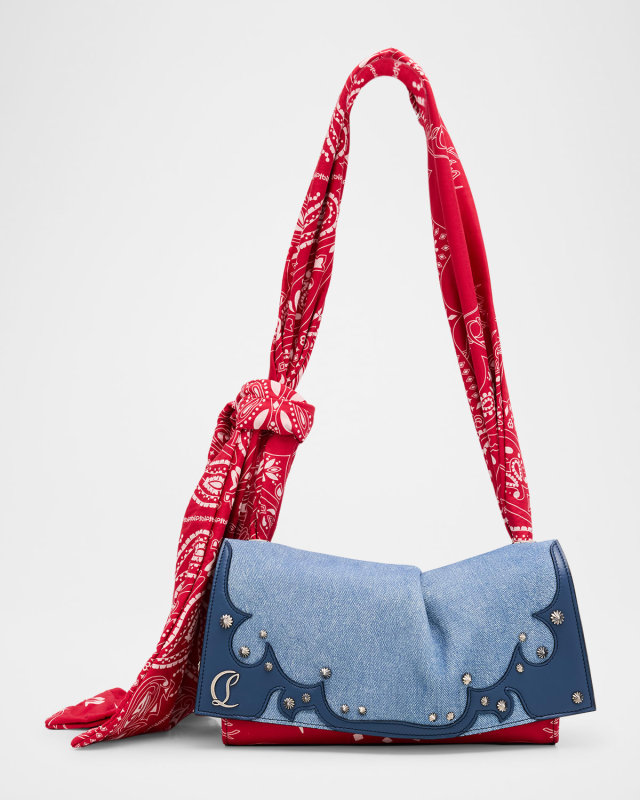 Baggy Bandana Shoulder Bag in Cotton Denim